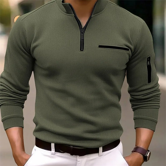 Men’s Ribbed Quarter-Zip Pullover