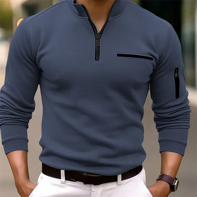 Men’s Ribbed Quarter-Zip Pullover