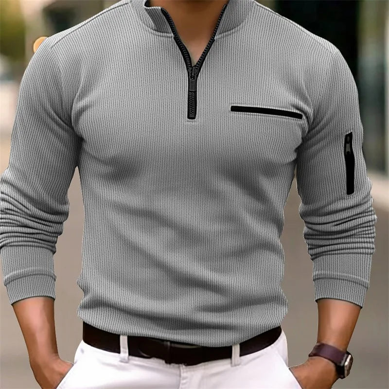 Men’s Ribbed Quarter-Zip Pullover