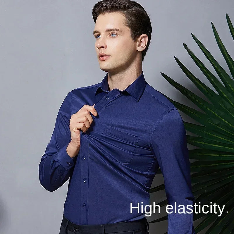 Men’s Slim Fit Satin Dress Shirt