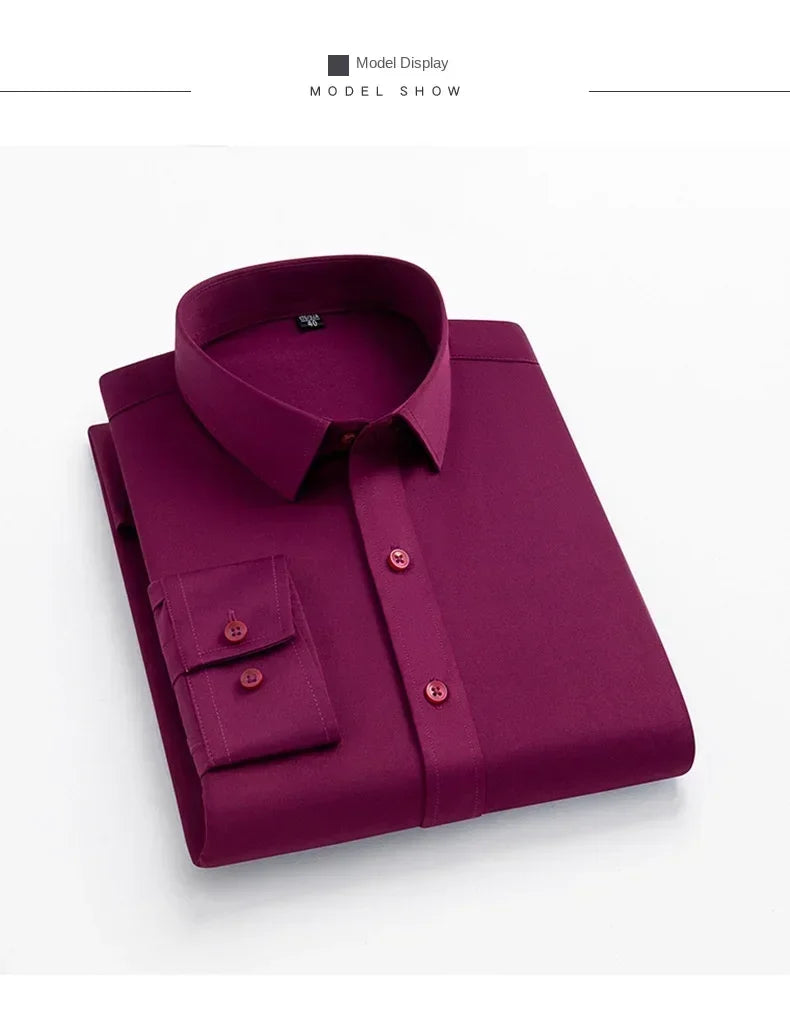 Men’s Slim Fit Satin Dress Shirt