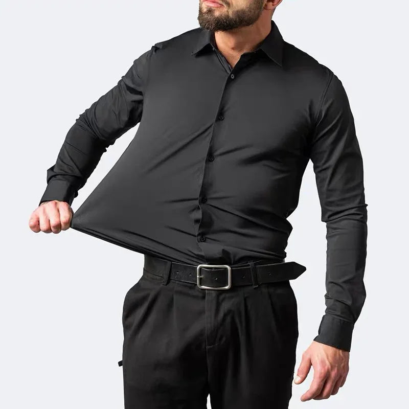 Men’s Slim Fit Satin Dress Shirt