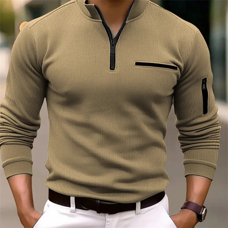 Men’s Ribbed Quarter-Zip Pullover