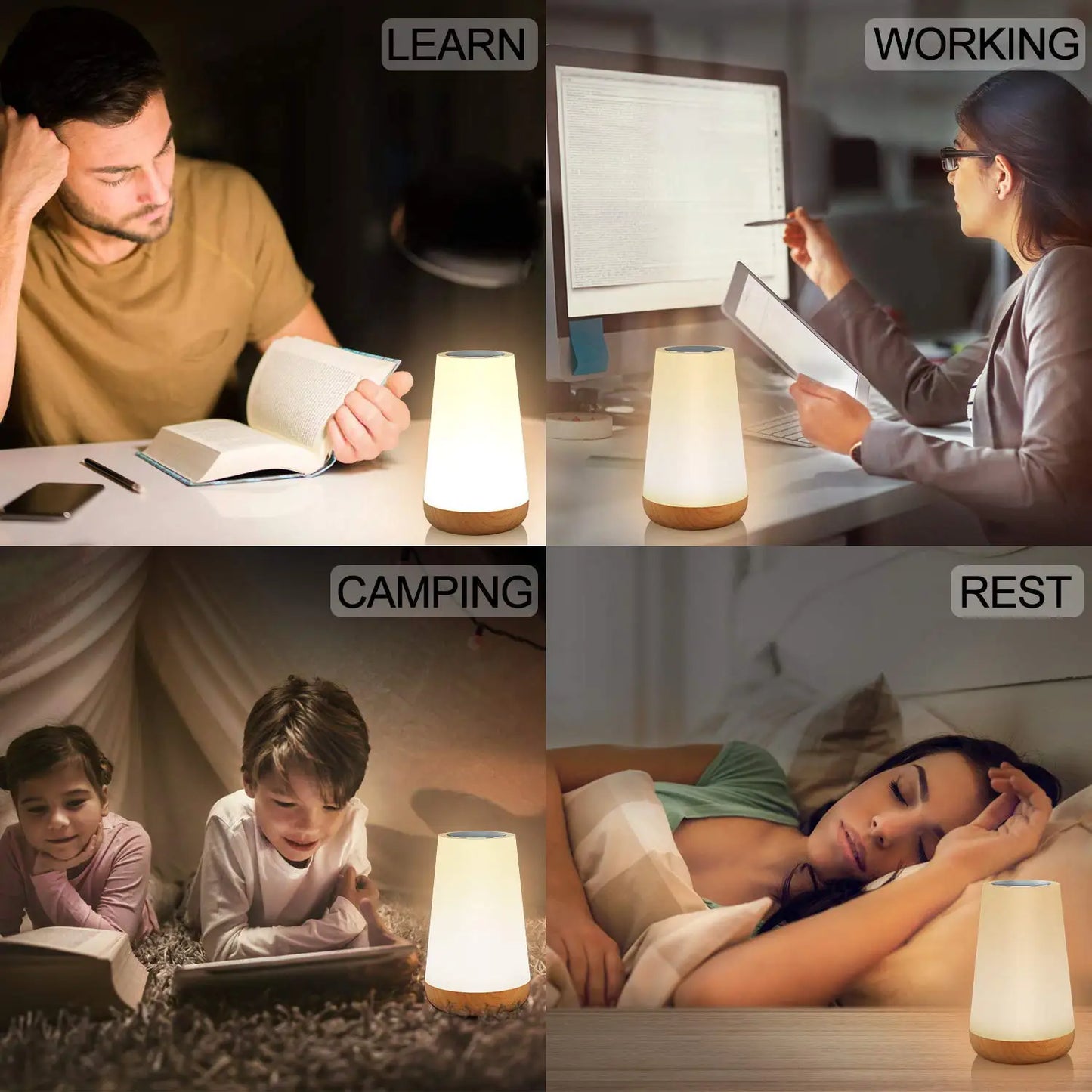 GB Touch & Remote Control Lamp – 13 Colors, Portable & USB Rechargeable
