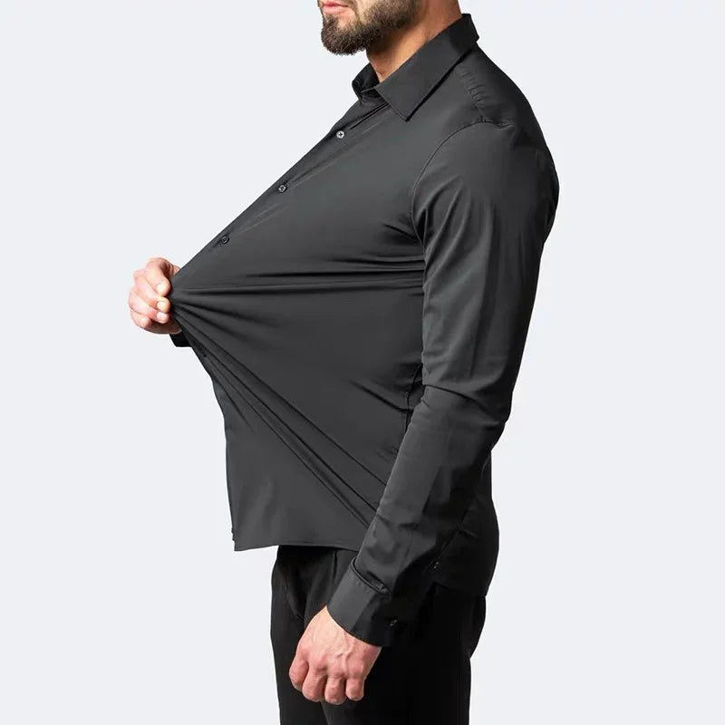 Men’s Slim Fit Satin Dress Shirt
