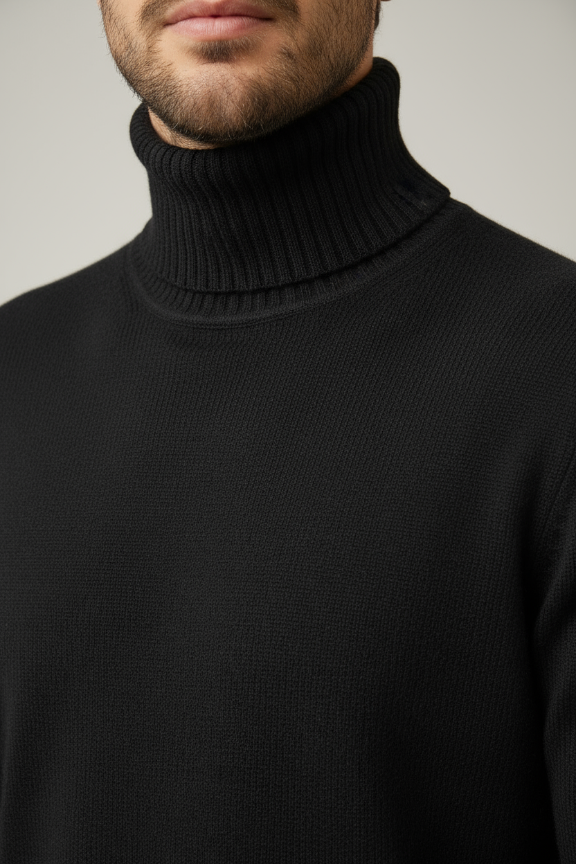 Men’s Elegant High Neck Knitted Sweater&nbsp;